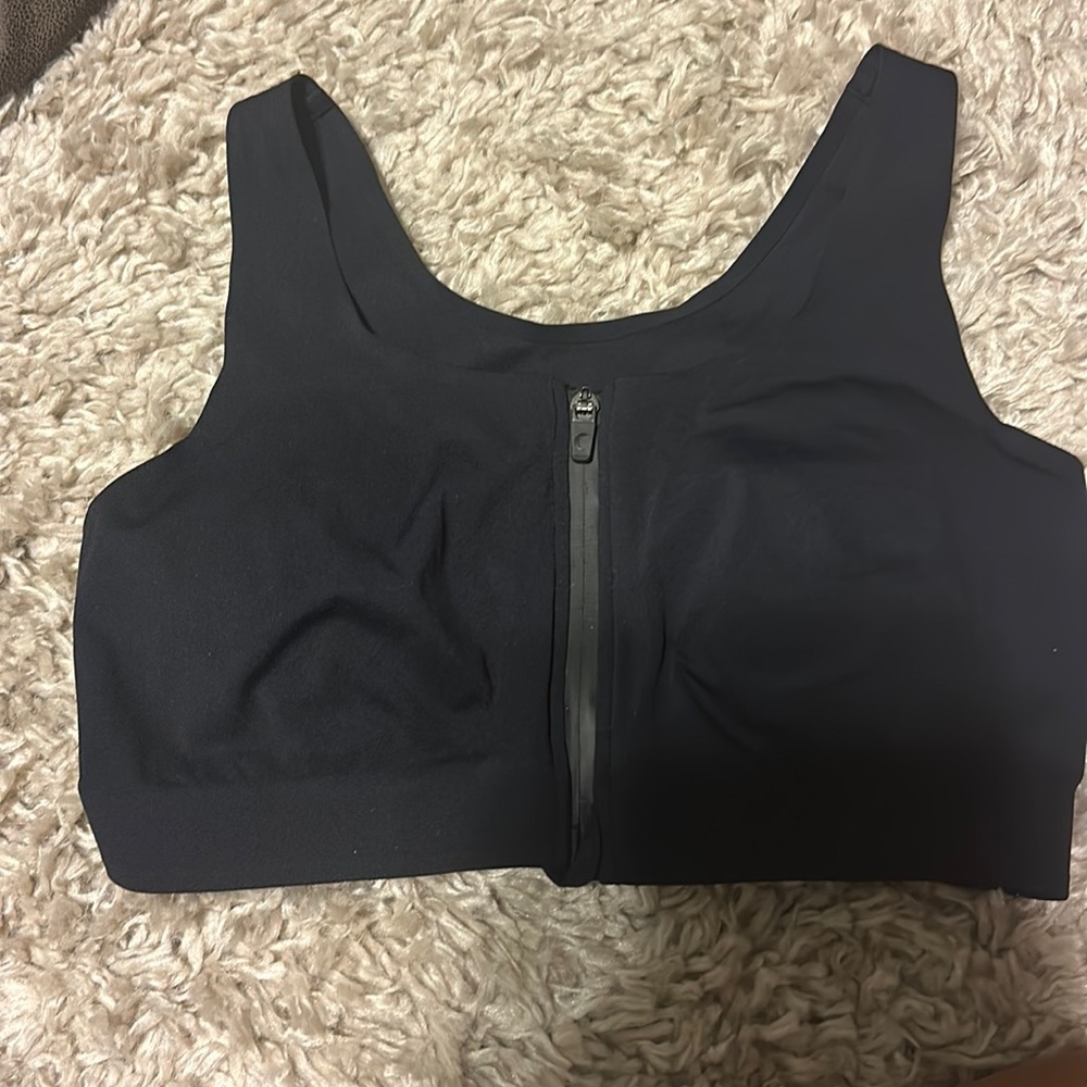 ZYIA black zipper front access bra small
